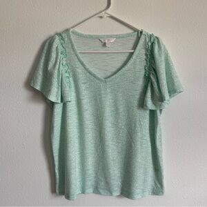 LC Lauren Conrad Women's Flutter Sleeve Tee Size Large